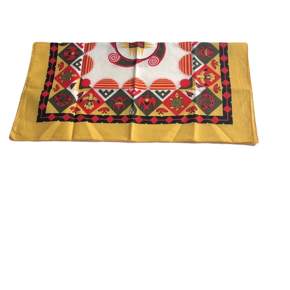 Southwestern Aztec Vintage Gold, Red and Black Native Tribal Bandanna 21”x21” - Picture 5 of 16